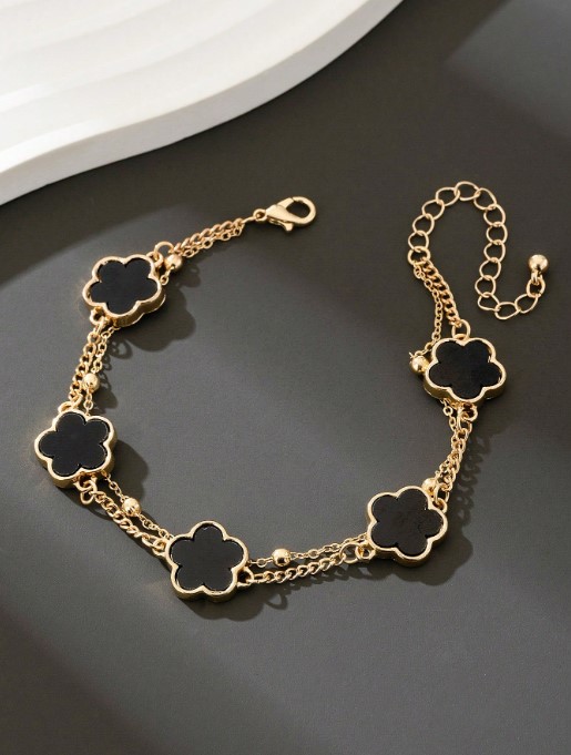 Brazalete minimalista para hombres con trébol de 5 hojas pulsera minimalista para hombre