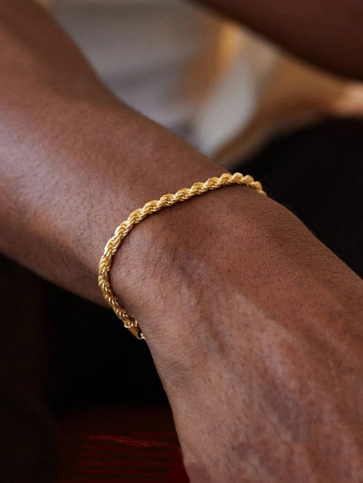 pulsera dorada para hombre