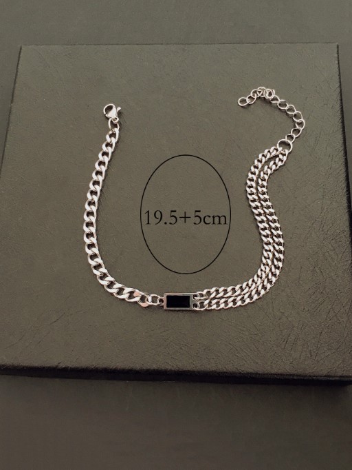 Brazalete cuadrado negro de acero inoxidable