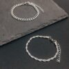 2x1 Juego de pulseras de cadena de acero inoxidable
