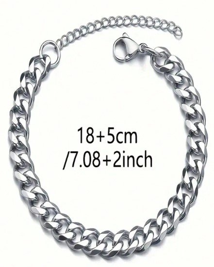 Pulsera de acero inoxidable con eslabones semi gruesos