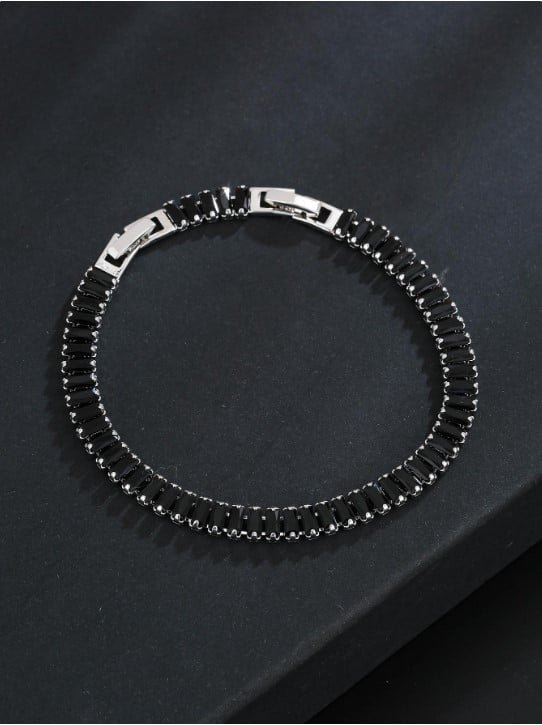 Pulsera con cubos brillantes negros