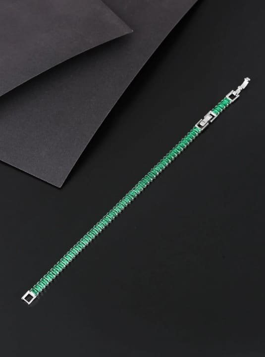 Pulsera con cubos brillantes verdes