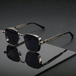 lente de sol unixex gris con negro