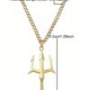 Cadena Tridente Gold para Hombre – Collar de Acero Inoxidable Estilo Poder