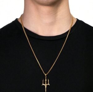 Cadena Tridente Gold para Hombre – Collar de Acero Inoxidable Estilo Poder