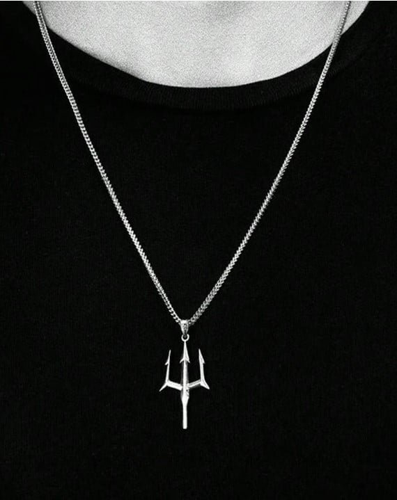 Cadena Tridente Silver para Hombre – Collar de Acero Inoxidable Estilo Poder