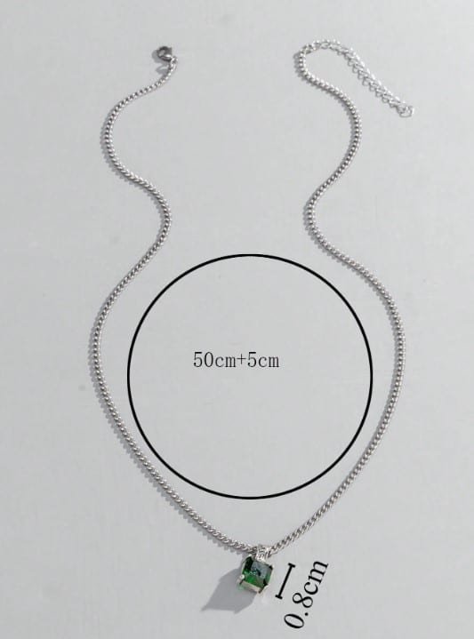 Collar de cobre con dije cubo verde