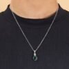 Collar de cobre con dije cubo verde