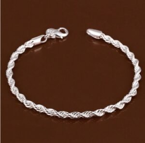 Pulsera plata 925 retorcida- 20cm
