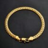 Pulsera de cadena con relieve chapada en oro de 18 k- 20cm