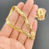 Pulsera de cadena con relieve chapada en oro de 18 k- 20cm
