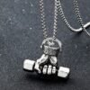 Cadena acero inoxidable dije mano con mancuerna