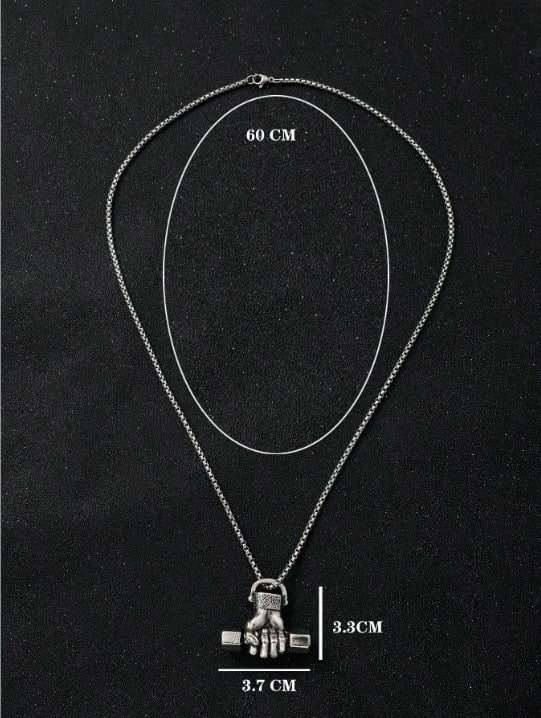 Cadena acero inoxidable dije mano con mancuerna